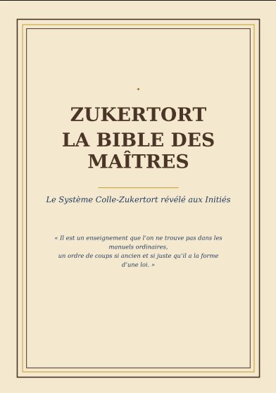 ZUKERTORT LA BIBLE DES MAÎTRES